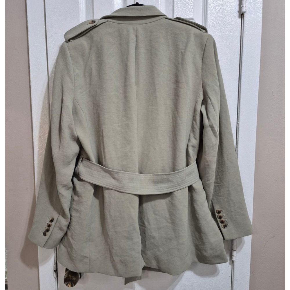Women's Express Sage Green Utility Jacket‎ XL with Belt - Picture 2 of 11
